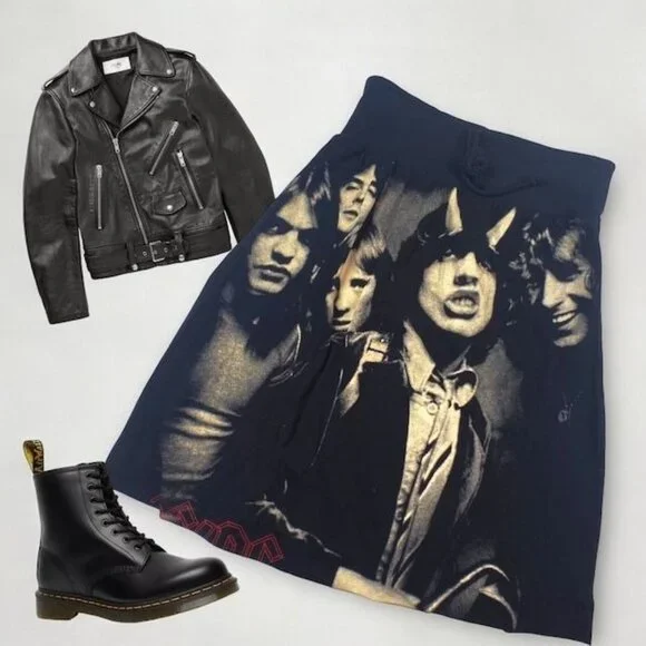 NWOT AC/DC Highway To Hell Skirt Black Size Medium - Picture 4 of 9